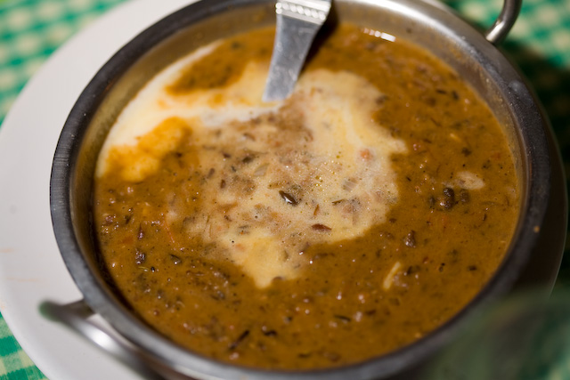 Dal makhani in a steel bowl